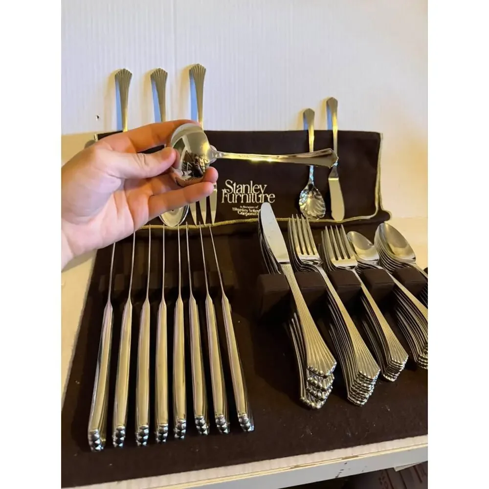 66 pc Royal Gallery 18-8 Stainless Steel Flatware Perfect FULL Set Korea